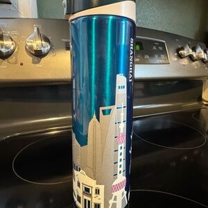 Starbucks-Shanghai Skyline Blue Travel Mug